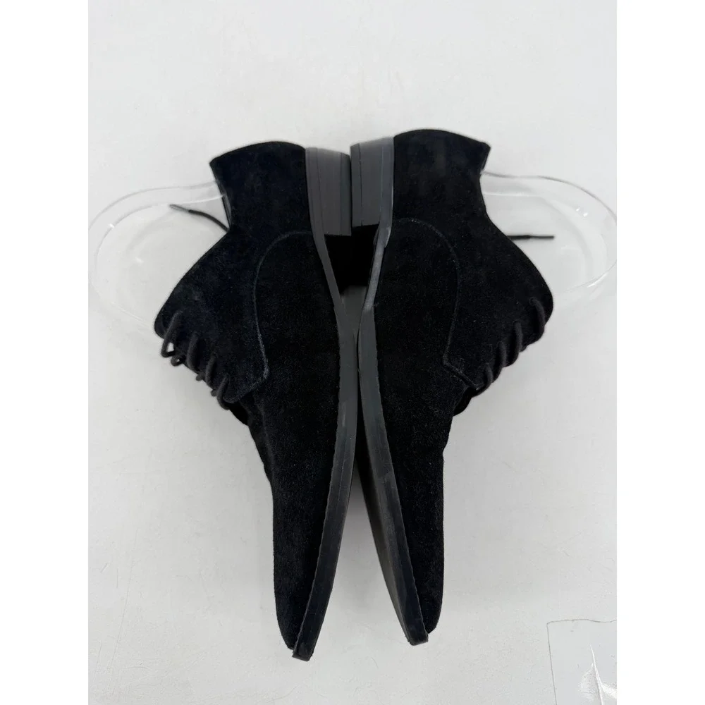 Marc Jacobs Finna Oxford Women Black Suede Leather Pointed Toe Dark Academia 7.5